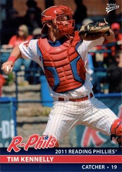 2011 MultiAd Reading Phillies #16 Tim Kennelly Front
