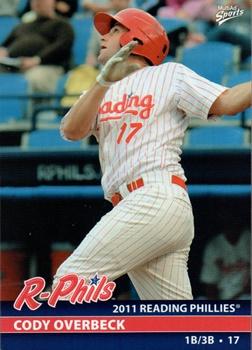 2011 MultiAd Reading Phillies #19 Cody Overbeck Front