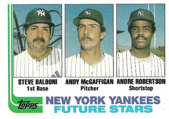 1982 Topps #83 Yankees Future Stars (Steve Balboni / Andy McGaffigan / Andre Robertson) Front