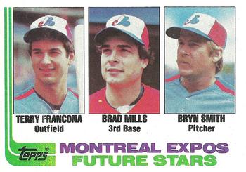 1982 Topps #118 Expos Future Stars (Terry Francona / Brad Mills / Bryn Smith) Front