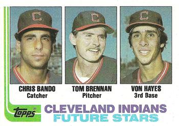 1982 Topps #141 Indians Future Stars (Chris Bando / Tom Brennan / Von Hayes) Front