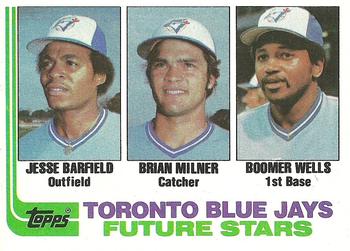 1982 Topps #203 Blue Jays Future Stars (Jesse Barfield / Brian Milner / Boomer Wells) Front
