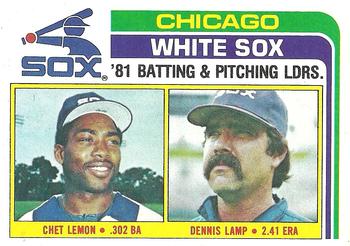 1982 Topps #216 White Sox Leaders / Checklist (Chet Lemon / Dennis Lamp) Front