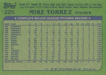 1982 Topps #225 Mike Torrez Back
