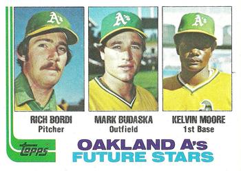 1982 Topps #531 A's Future Stars (Rich Bordi / Mark Budaska / Kelvin Moore) Front