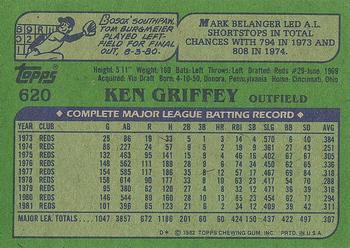 1982 Topps #620 Ken Griffey Back