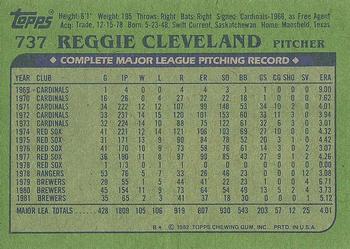 1982 Topps #737 Reggie Cleveland Back