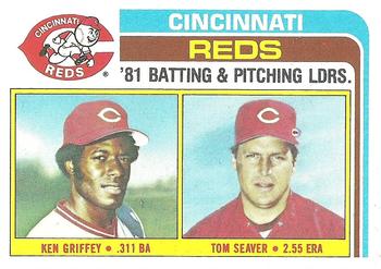 1982 Topps #756 Reds Leaders / Checklist (Ken Griffey / Tom Seaver) Front