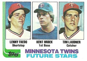 1982 Topps #766 Twins Future Stars (Lenny Faedo / Kent Hrbek / Tim Laudner) Front