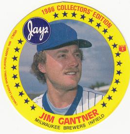 1986 Jays Discs #NNO Jim Gantner Front