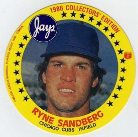 1986 Jays Discs #NNO Ryne Sandberg Front