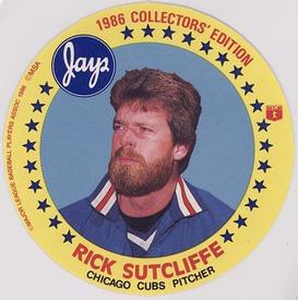 1986 Jays Discs #NNO Rick Sutcliffe Front
