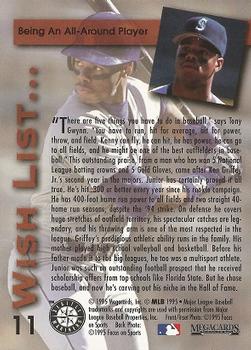 1995 Megacards Ken Griffey Jr. Wish List #11 Ken Griffey Jr. Back