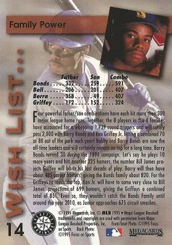 1995 Megacards Ken Griffey Jr. Wish List #14 Ken Griffey Jr. / Ken Griffey Sr. Back