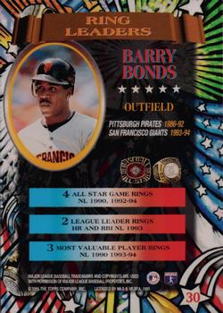1995 Stadium Club - Ring Leaders Members Only #30 Barry Bonds Back