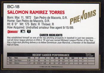 1992 Donruss The Rookies - Phenoms #BC-18 Salomon Torres Back