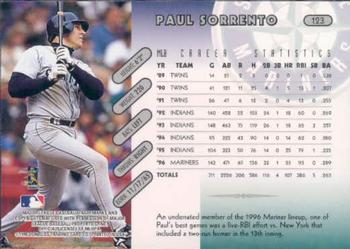 1997 Donruss #123 Paul Sorrento Back