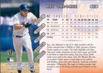 1997 Donruss #232 Rey Ordonez Back