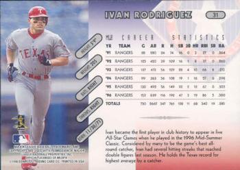 1997 Donruss #31 Ivan Rodriguez Back