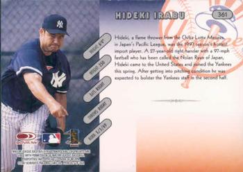 1997 Donruss #361 Hideki Irabu Back