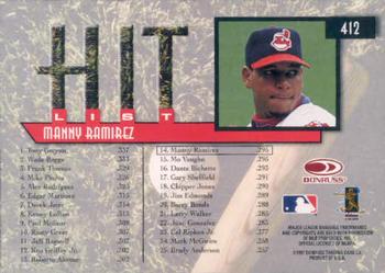1997 Donruss #412 Manny Ramirez Back