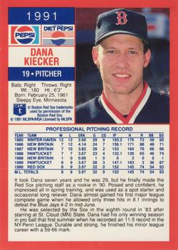 1991 Pepsi Boston Red Sox #NNO Dana Kiecker Back