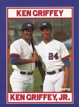 1991 Pepsi Griffeys #6 Ken Griffey / Ken Griffey, Jr. Front