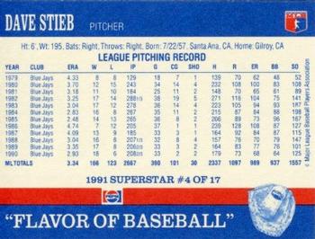1991 Pepsi Superstars #4 Dave Stieb Back