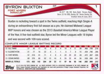 2014 Topps Pro Debut #1a Byron Buxton Back
