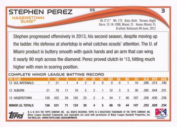 2014 Topps Pro Debut #3 Stephen Perez Back