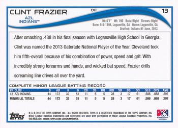 2014 Topps Pro Debut #13b Clint Frazier Back