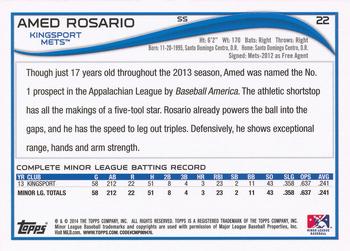 2014 Topps Pro Debut #22 Amed Rosario Back