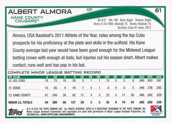 2014 Topps Pro Debut #61a Albert Almora Back