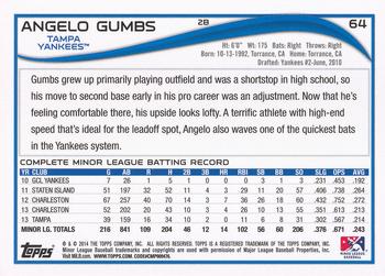 2014 Topps Pro Debut #64 Angelo Gumbs Back