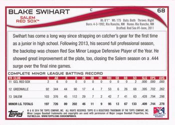 2014 Topps Pro Debut #68 Blake Swihart Back
