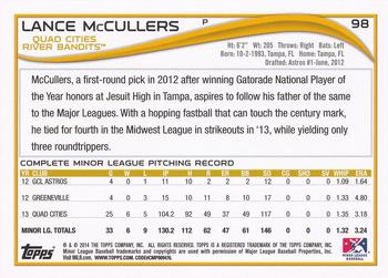 2014 Topps Pro Debut #98 Lance McCullers Back