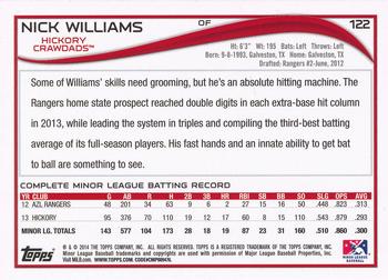 2014 Topps Pro Debut #122 Nick Williams Back