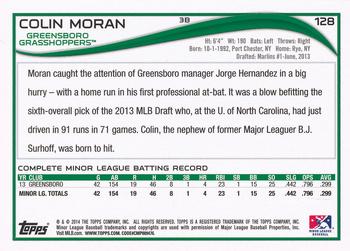 2014 Topps Pro Debut #128b Colin Moran Back