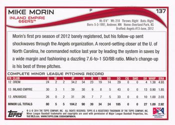 2014 Topps Pro Debut #137 Mike Morin Back