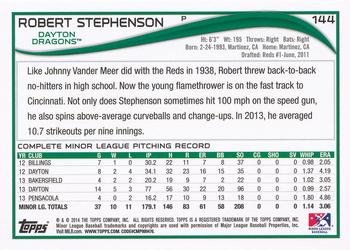 2014 Topps Pro Debut #144a Robert Stephenson Back