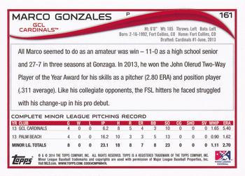 2014 Topps Pro Debut #161 Marco Gonzales Back