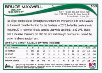 2014 Topps Pro Debut #163 Bruce Maxwell Back