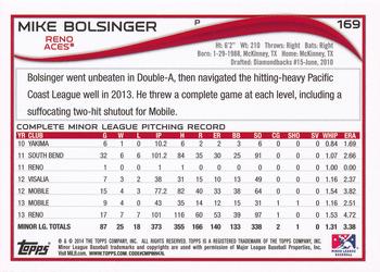 2014 Topps Pro Debut #169 Mike Bolsinger Back