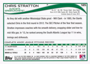 2014 Topps Pro Debut #185 Chris Stratton Back