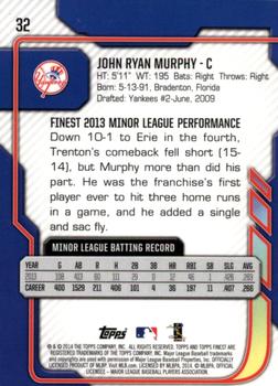 2014 Finest #32 John Ryan Murphy Back