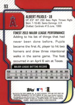 2014 Finest #93 Albert Pujols Back