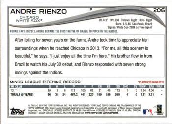 2014 Topps Chrome #206 Andre Rienzo Back