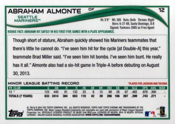 2014 Topps Chrome #12 Abraham Almonte Back