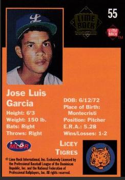 1993 Lime Rock Dominican Winter League - Diamond Stars #55 Jose Garcia Back