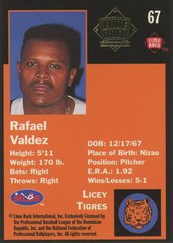 1993 Lime Rock Dominican Winter League - Diamond Stars #67 Rafael Valdez Back